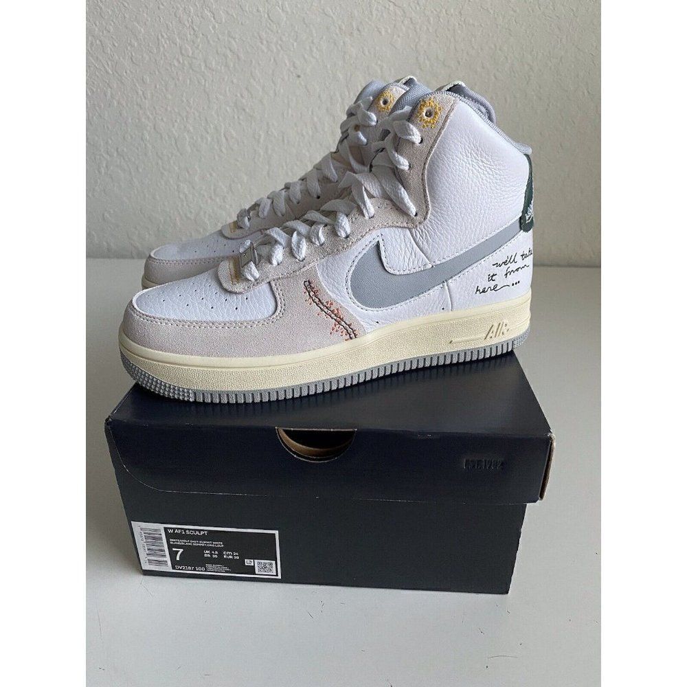 Nike Air Force 1 Sculpt High-Top DV2187-100 White Coconut Grey Women’s Sz‎ 7 NEW